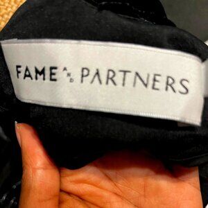 FAME AND PARTNER BLACK VELVET MINI DRESS